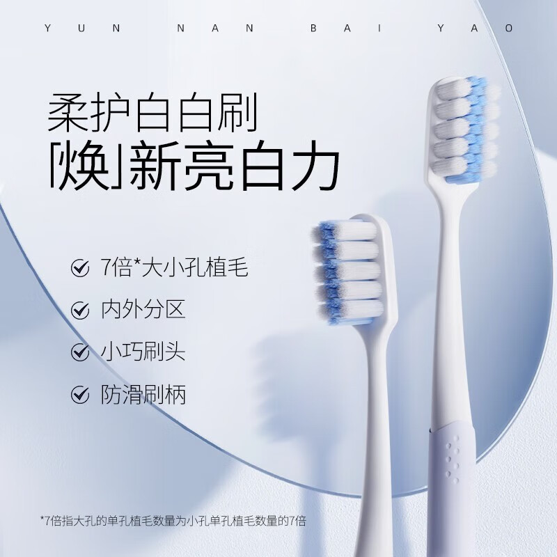 云南白药金口健竹炭清新成人软毛牙刷深层清洁 清新口气 焕白 1支高清大图