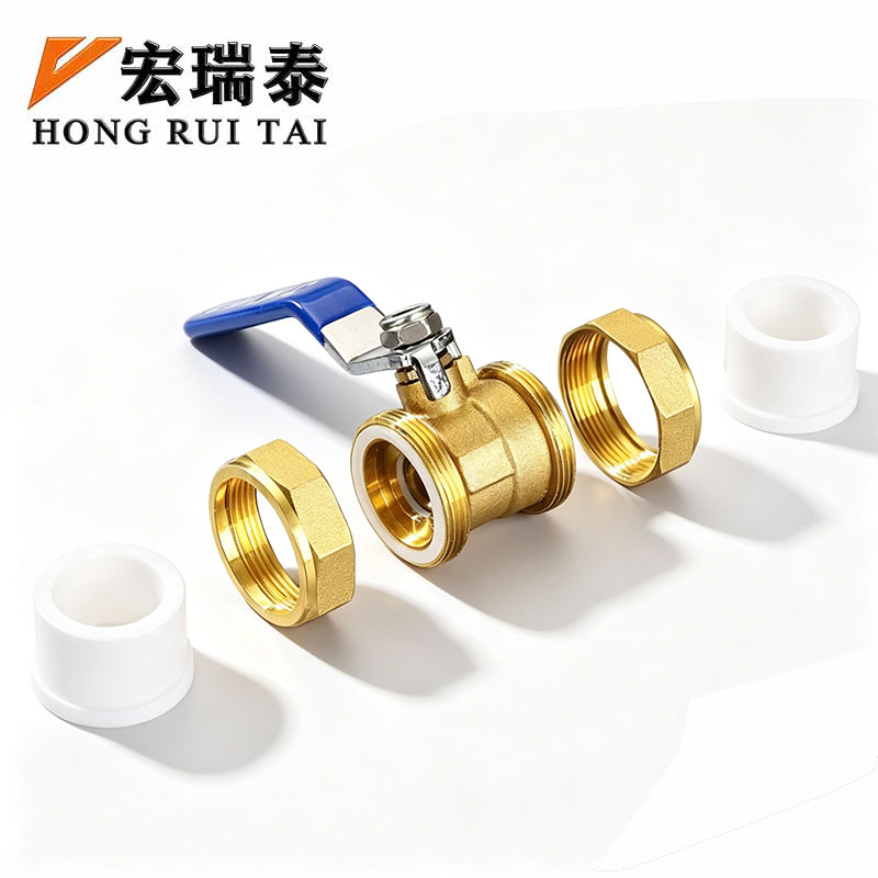 宏瑞泰 PPR双接铜球阀 32mm 个高清大图