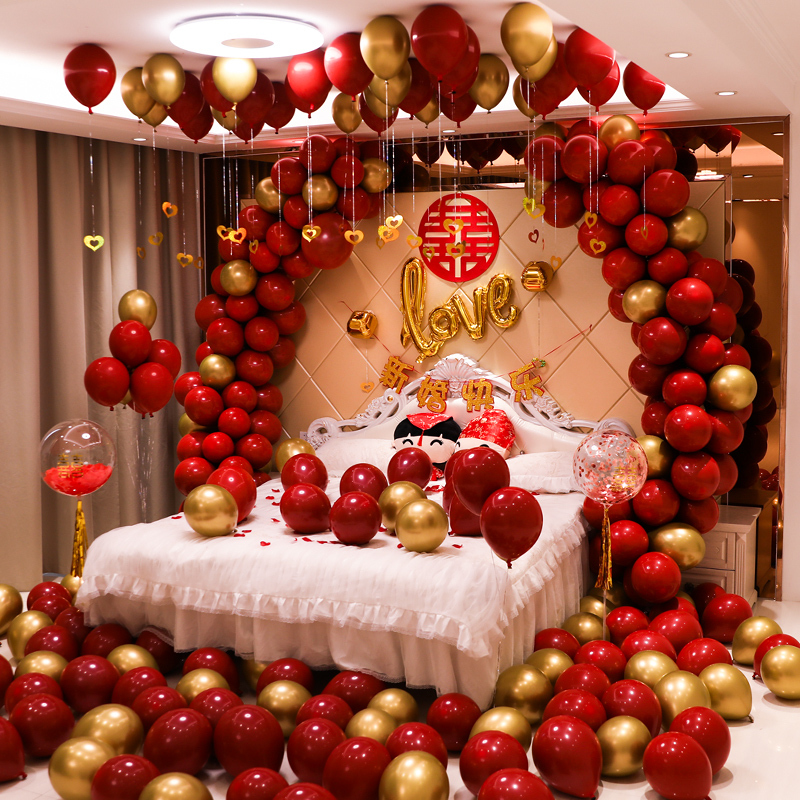 婚房布置气球婚礼新房装饰浪漫创意女方卧室房间套装男方网红结婚