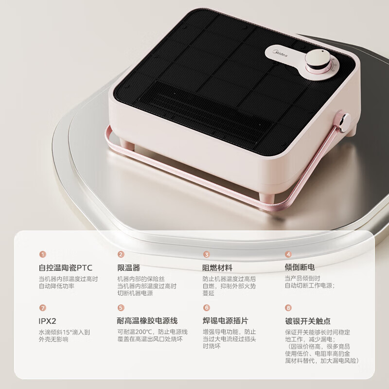 美的(Midea)石墨烯取暖器 浴室暖风机家用壁挂式电热浴霸卫生间电暖器电暖气节能省电速热 HFT20NZ高清大图