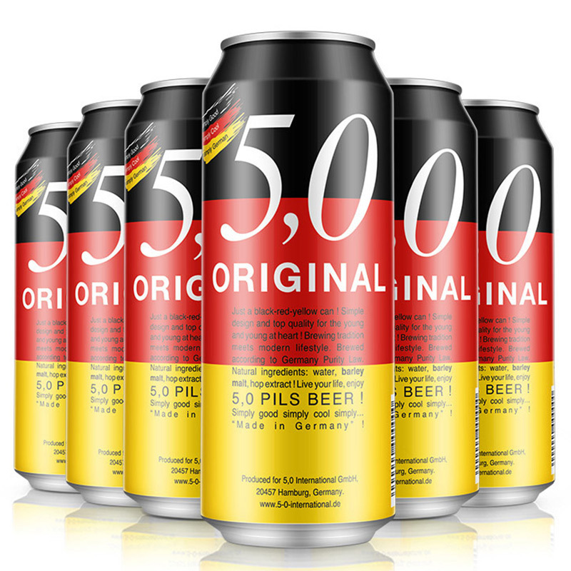 德国原装进口 奥丁格旗下5.0 ORIGINAL 皮尔森啤酒 500ml*6罐 (六罐装)