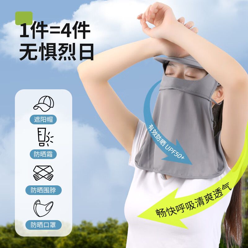 艾逸瑶选 艾出行冰丝防晒连帽面罩 FS-2511高清大图