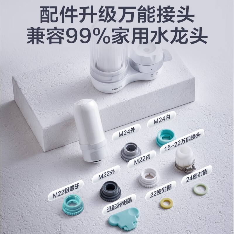 小熊(Bear)水龙头净水器 前置水龙头 过滤器 可视化可清洗滤芯滤水器 六重过滤 [一芯]CX-E0033