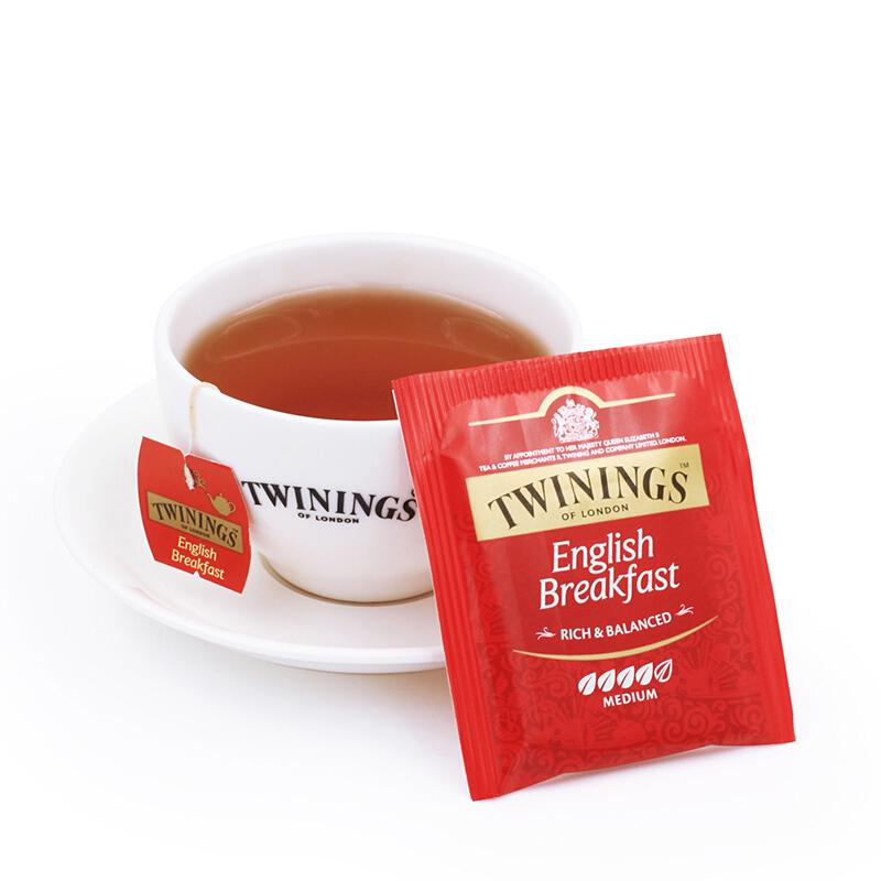 英国川宁(TWININGS) 英式早餐红茶100g袋泡茶包(2g*50包) 波兰进口茶叶饮品