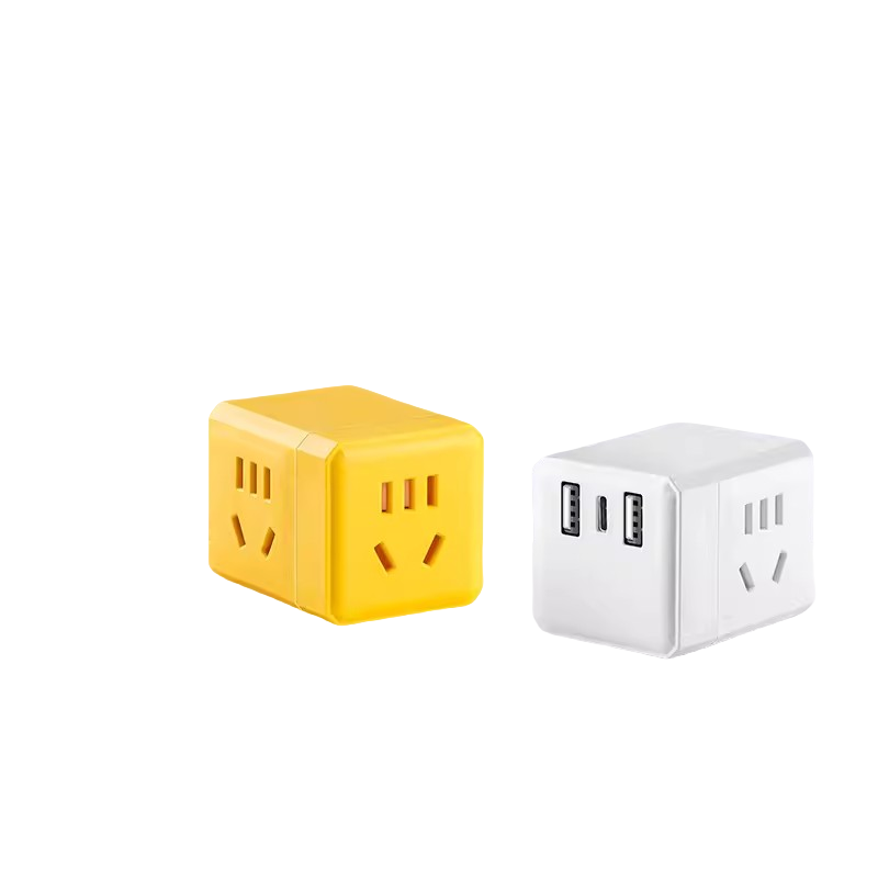 迅迈 魔方转换器(带USB ) 魔方插座国标多功能三孔三转二插板家用无线插座转换器