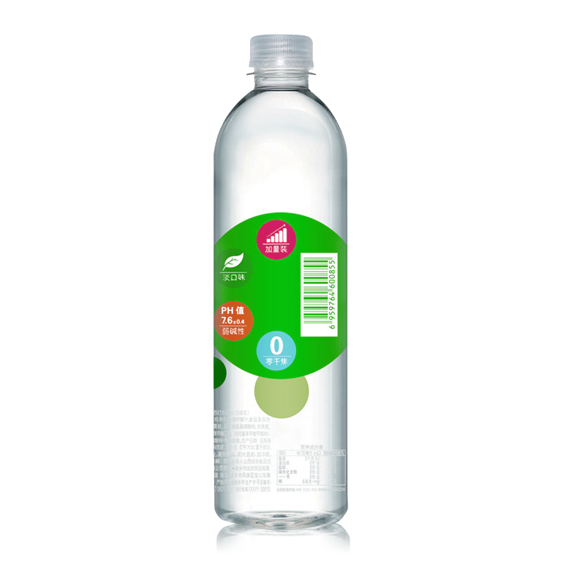 依能 青柠味 无糖无汽弱碱苏打水 饮料 500ml*24瓶 塑膜量贩装