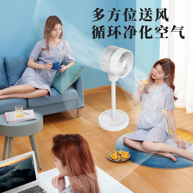 先锋空气循环扇 DXH-S12 白色机械循环扇大风量摇头电风扇落地台地扇家用卧室遥控风扇循环扇办公室大风力电扇高清大图