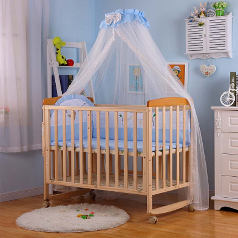 简约婴儿床蚊帐带支架婴儿床上蚊帐宝宝蚊帐儿童床蚊帐少年床蚊帐通用