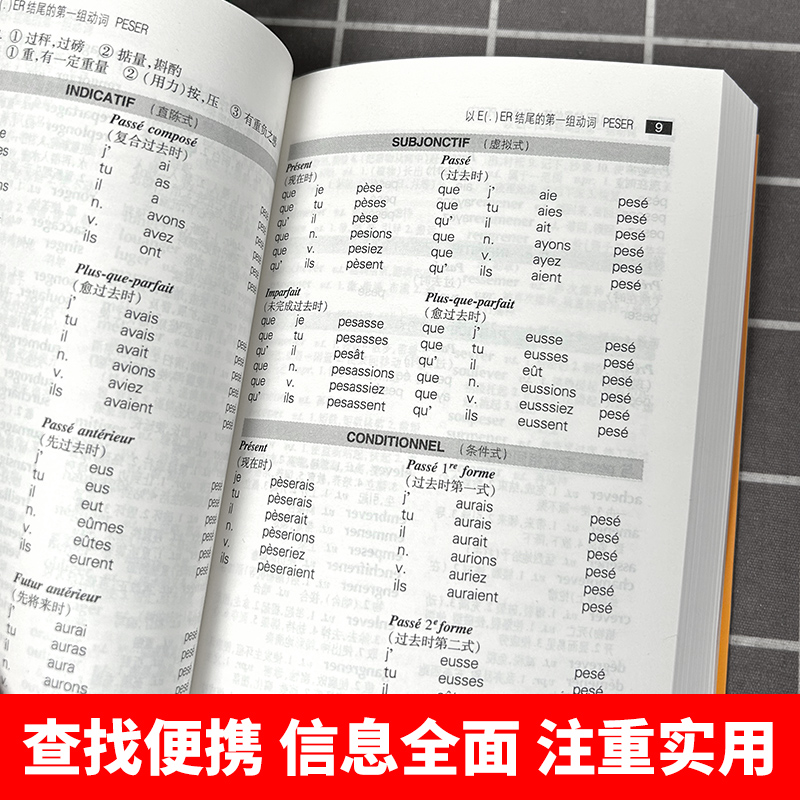[正版]法语动词变位完全手册 何敬业 上海译文出版社 法语动词变位查阅手册 实用工具书 法语动词袖珍小词典 法语学习初高清大图