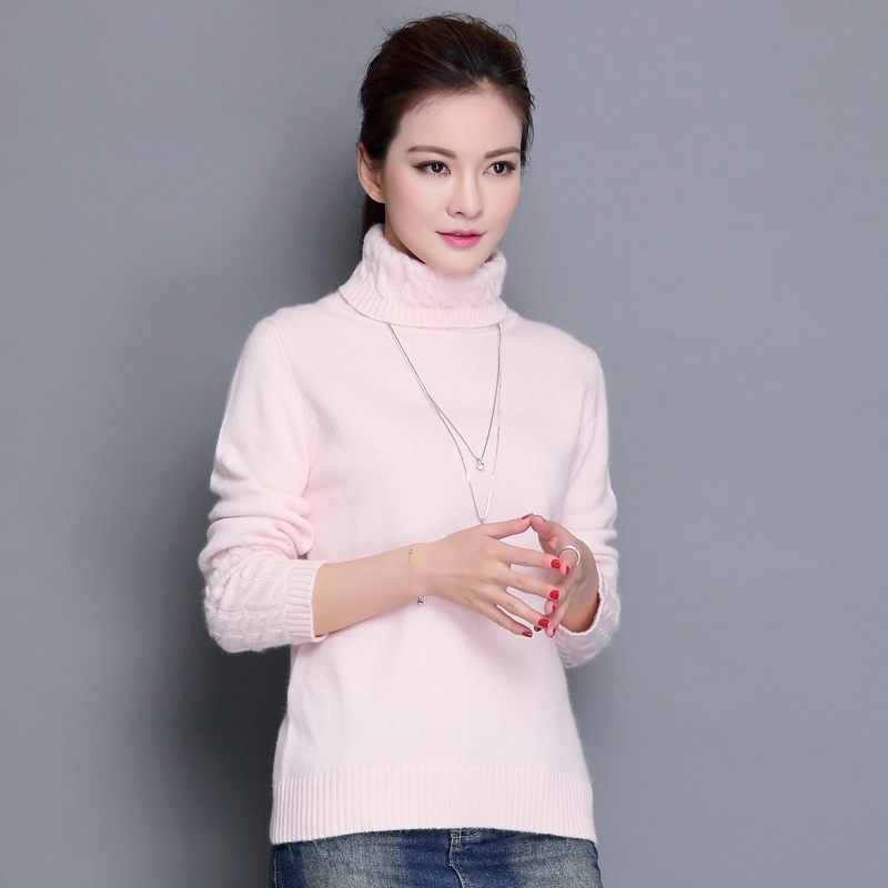 秋冬新款女装韩版打底羊绒针织衫长袖紧身圆领打底衫女式毛衣