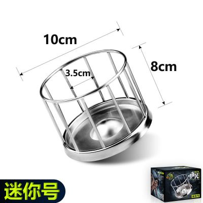 迷你号 304不锈钢陆龟半水龟喂食器乌龟食盆水盘爬虫爬宠黄缘食台饲养箱