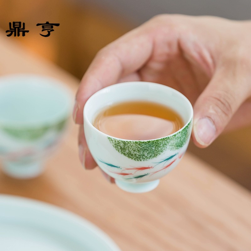 鼎亨日式手绘提梁壶陶瓷茶壶简约家用办公功夫茶具礼品礼盒中秋送