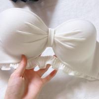 深巷归人无肩带白色内衣女小胸聚拢上托防下垂收副乳调整无痕胸罩 白色单件 70A