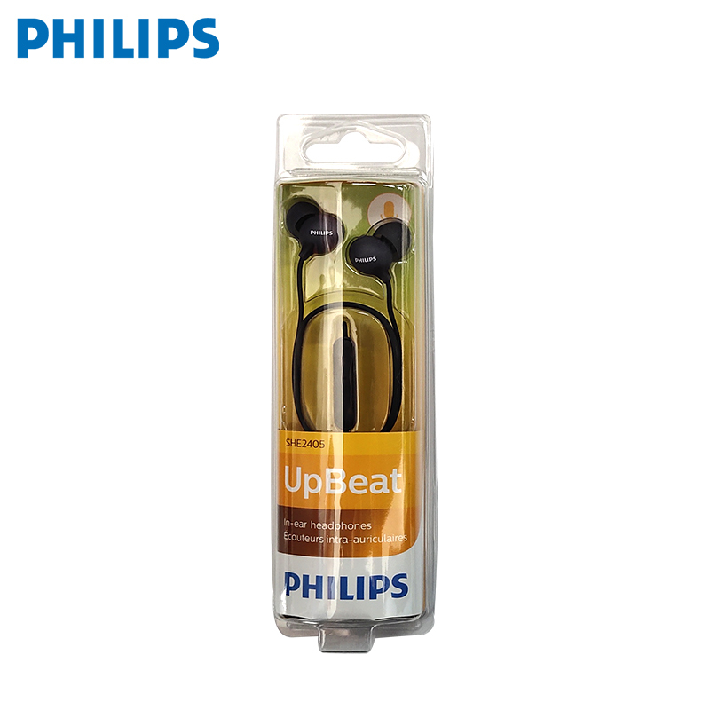 飞利浦(PHILIPS) SHE2405入耳式耳机耳麦专业运动耳机MP3手机耳机电脑麦克风防汗跑步专用黑色