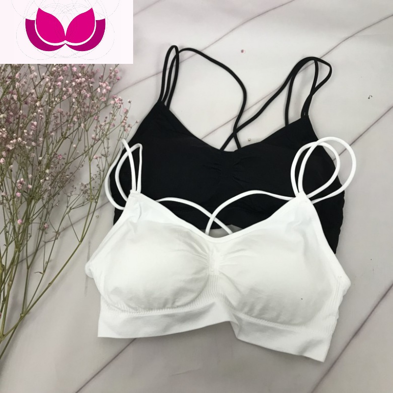 七斓甜美18后背四根带细交叉美背性感无钢圈裹胸抹胸打底内衣女潮视频