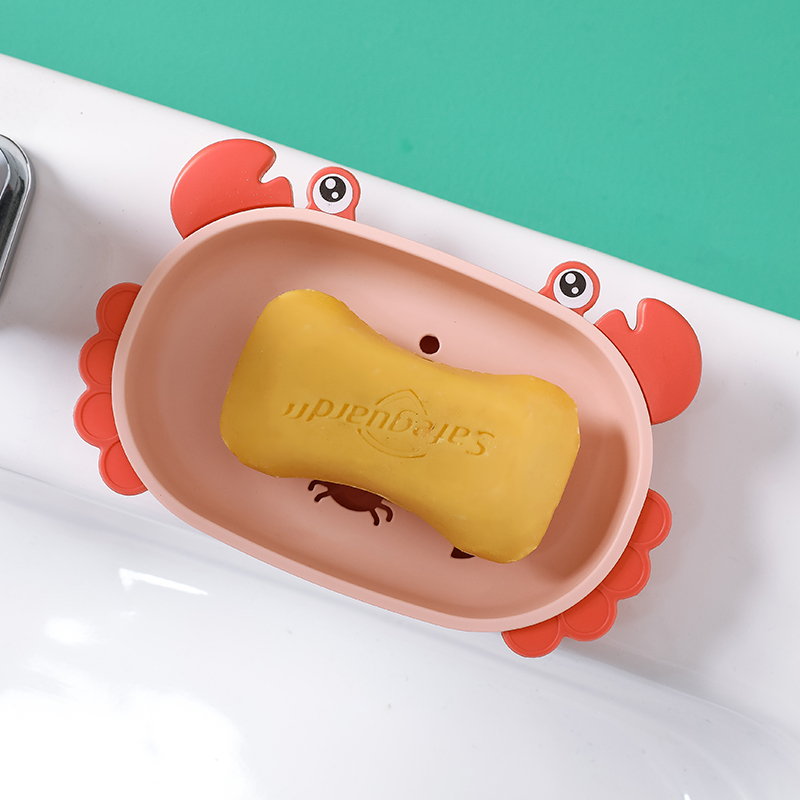 螃蟹款蓝色[1个装] 肥皂盒家用卫生间沥水洗手台家居香皂盒创意卡通