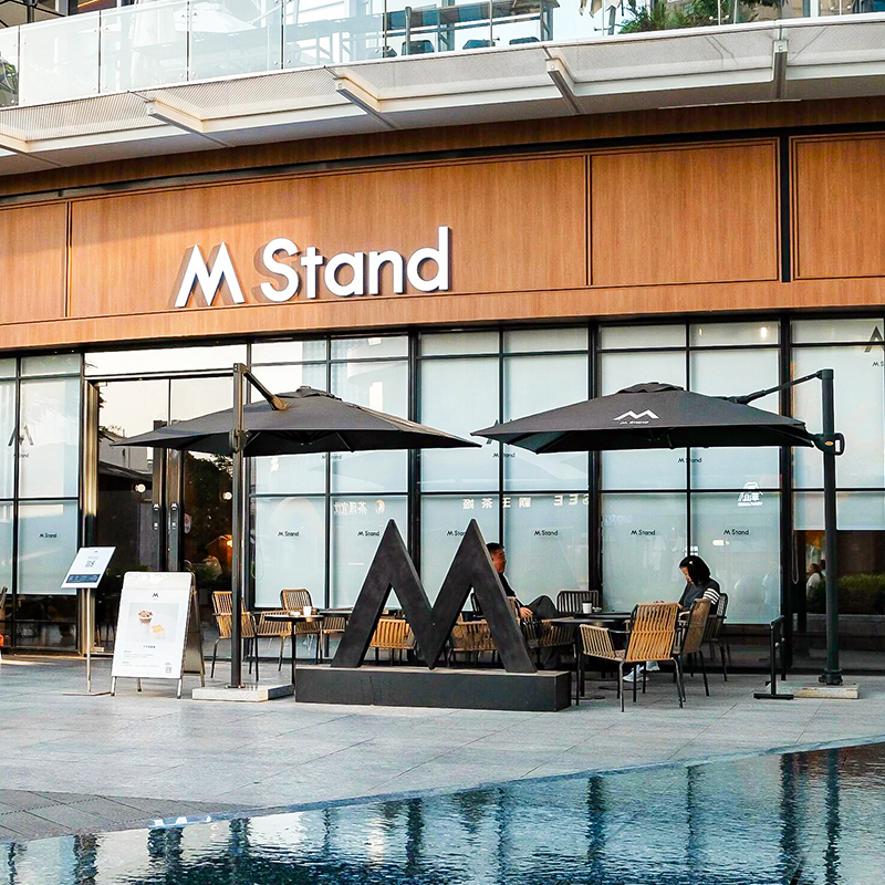 紫叶专业户外遮阳伞太阳伞商铺门口商用抗风液压咖啡店大理石底座高清大图