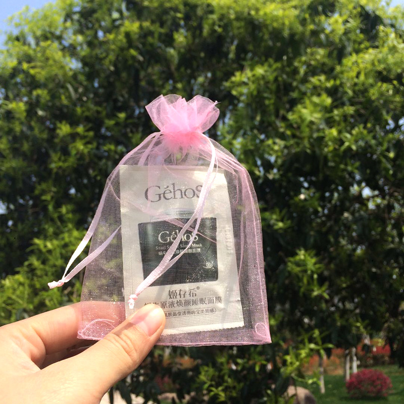 珍珠纱袋试用装包装袋饰品耳环收纳袋糖果袋小礼品袋抽绳束口纱袋收纳袋三维工匠 特价13*18（100个下单备注颜）