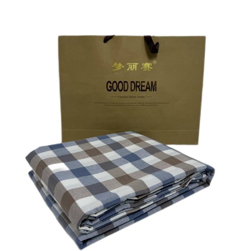 梦丽赛 纯棉格子水洗棉被套200cm×230cm（个）