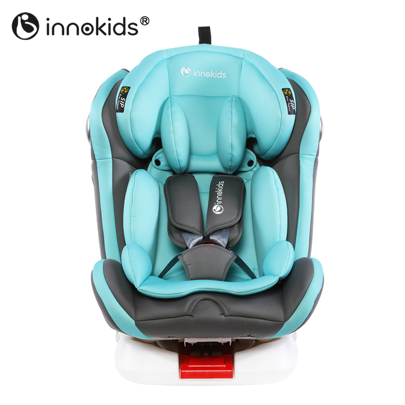 innokids 儿童安全座椅0-4岁-12岁新生婴儿宝宝汽车用360度旋转 天使蓝安全带版