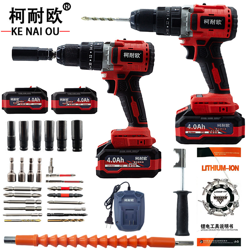 柯耐欧 锂电冲击钻手电钻电动起子手枪钻 4.0一电一充，4.0两电一充，6.0一电一充，6.0两电一充 套 13mm4.0AH两电一充