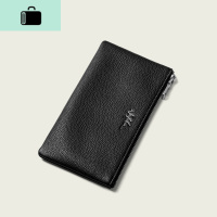 真皮小手包男士手拿包小号软牛皮男式钱包男长款简约手机包男包包NEWLAKE 钢色五金