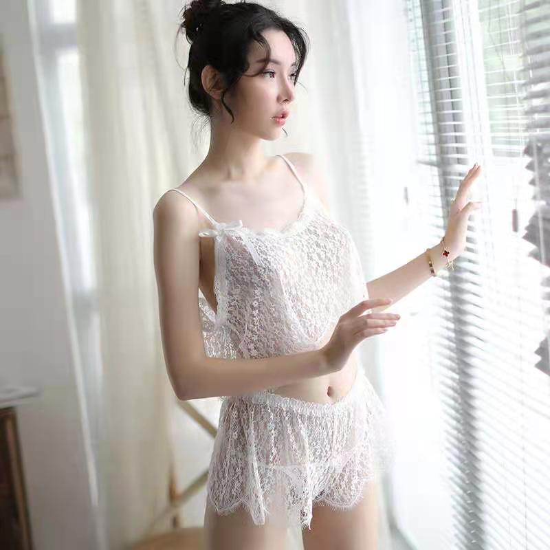 长夜漫漫 情趣内衣性感透视吊带连体丝袜女式情趣睡衣婚纱式开档露乳免脱夜店镂空蕾丝角色扮演三点式诱惑撩人比基尼成人用品高清大图