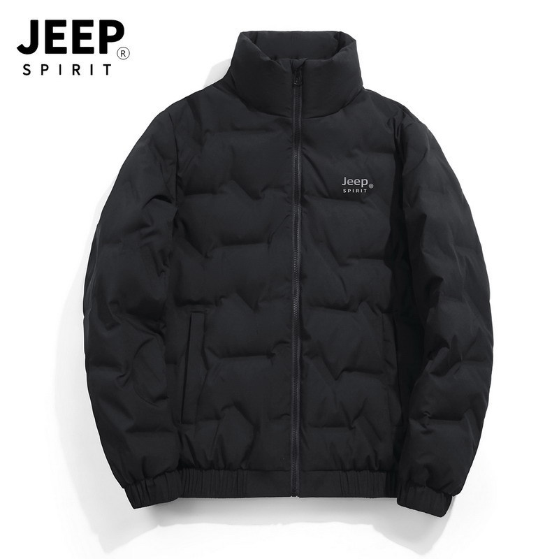 JEEPSPIRIT男士白鸭绒羽绒服弹力宽松大码男装羽绒外套男潮_294 4XL 黑色