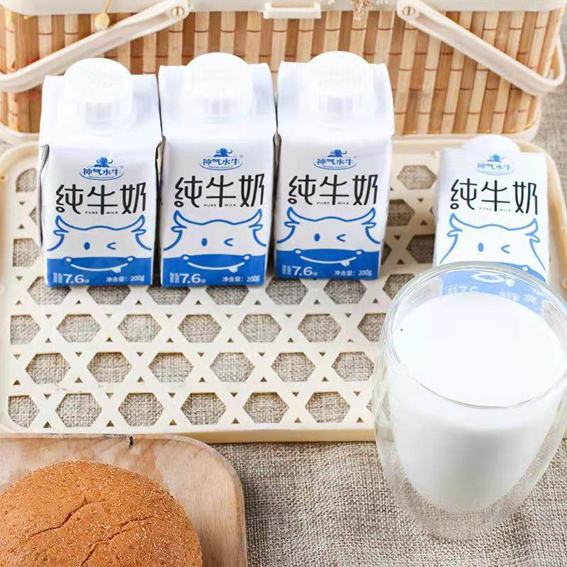 皇氏乳业神气水牛纯牛奶儿童营养早餐高钙奶全脂学生补钙奶200g*10盒整箱
