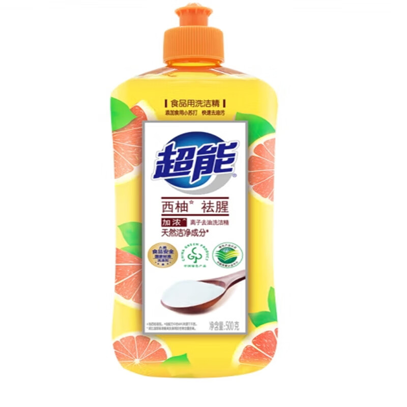 超能 离子洗洁精 西柚 祛腥500g (2瓶装)