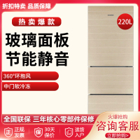 【二手99新】容声（Ronshen）BCD-220WKB1NYC 220升三开门无霜冰箱 钢化玻璃面板 金色