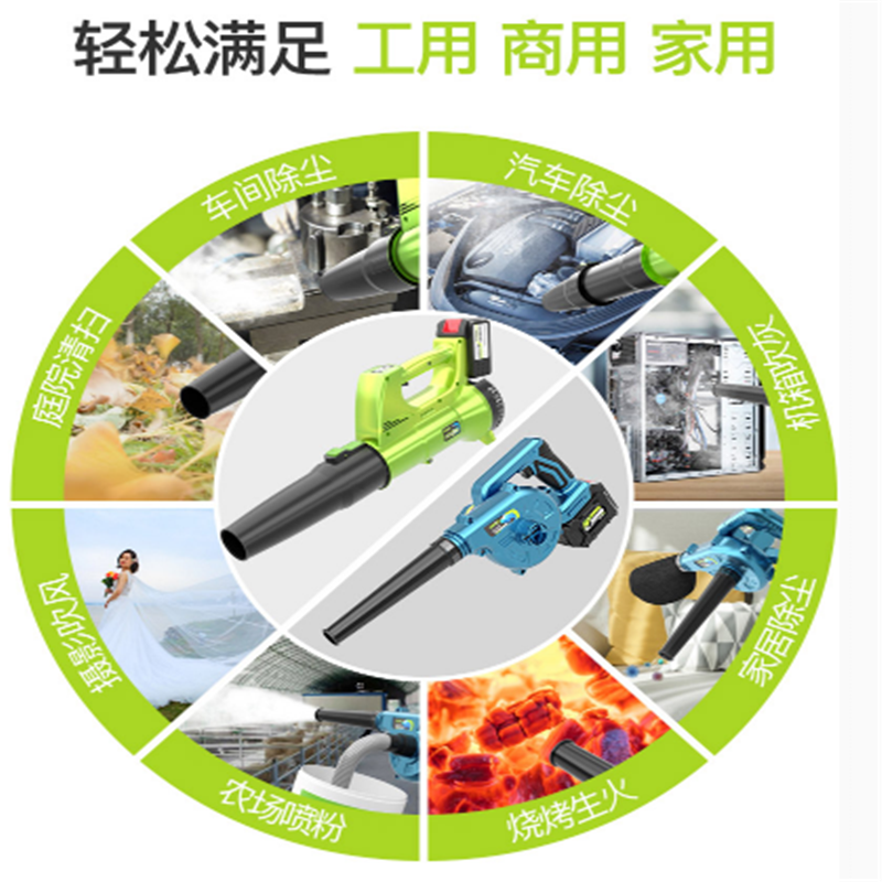 充电式鼓风机吹吸喷三用两电一充 SQ