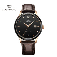 天王表(TIANWANG)手表 防水休闲时尚自动机械表 皮带陶瓷男士手表GS5958