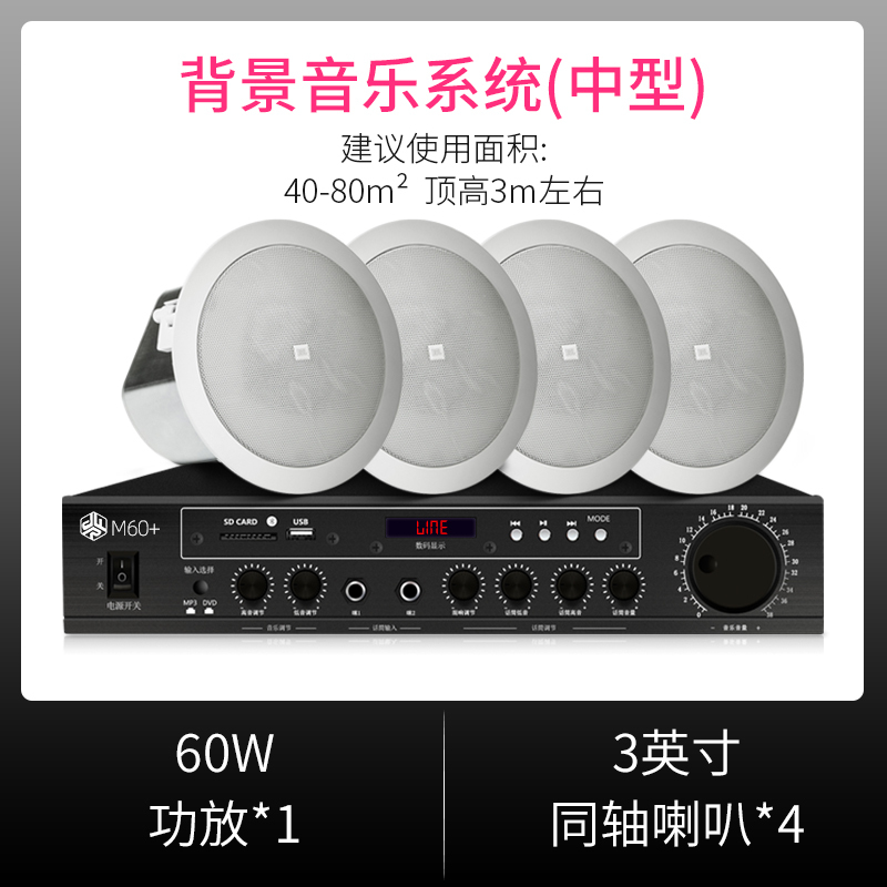 JBL CONTROL 12C/T 吸顶喇叭套装家用蓝牙嵌入式音箱音响天花广播 背景音乐系统(中型)
