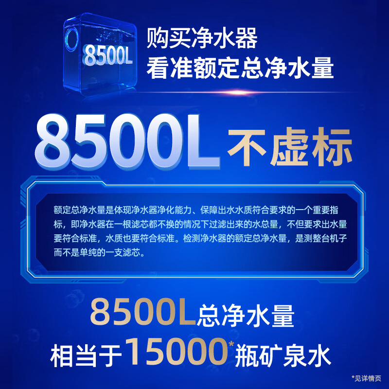 沁园家用净水器UR-A51041RO反渗透净水机厨下自来水过滤小水钻1000G-纯水机高清大图