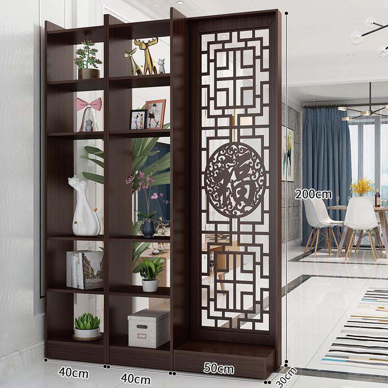 森美人入户进新中式玄关柜隔断柜屏风镂空客厅装饰酒柜简约现代小户型 升级中式福200高130宽30厚组装框架结构