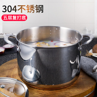 铂帝斯BODEUX 皇室系列 304不锈钢汤锅24cm五层加厚复底深汤锅高汤锅炖锅蒸锅炉灶通用