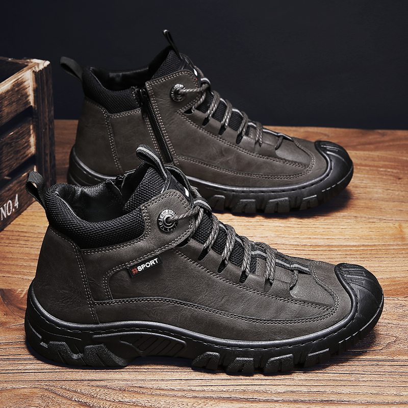 枫述秋季劳保鞋男工地干活鞋轻便户外耐磨防滑登山男鞋工装厨师鞋