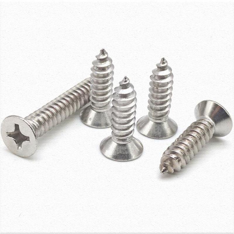 304不锈钢自攻螺丝十字沉头螺丝加长螺钉木螺丝平头m2m3m4m5m6