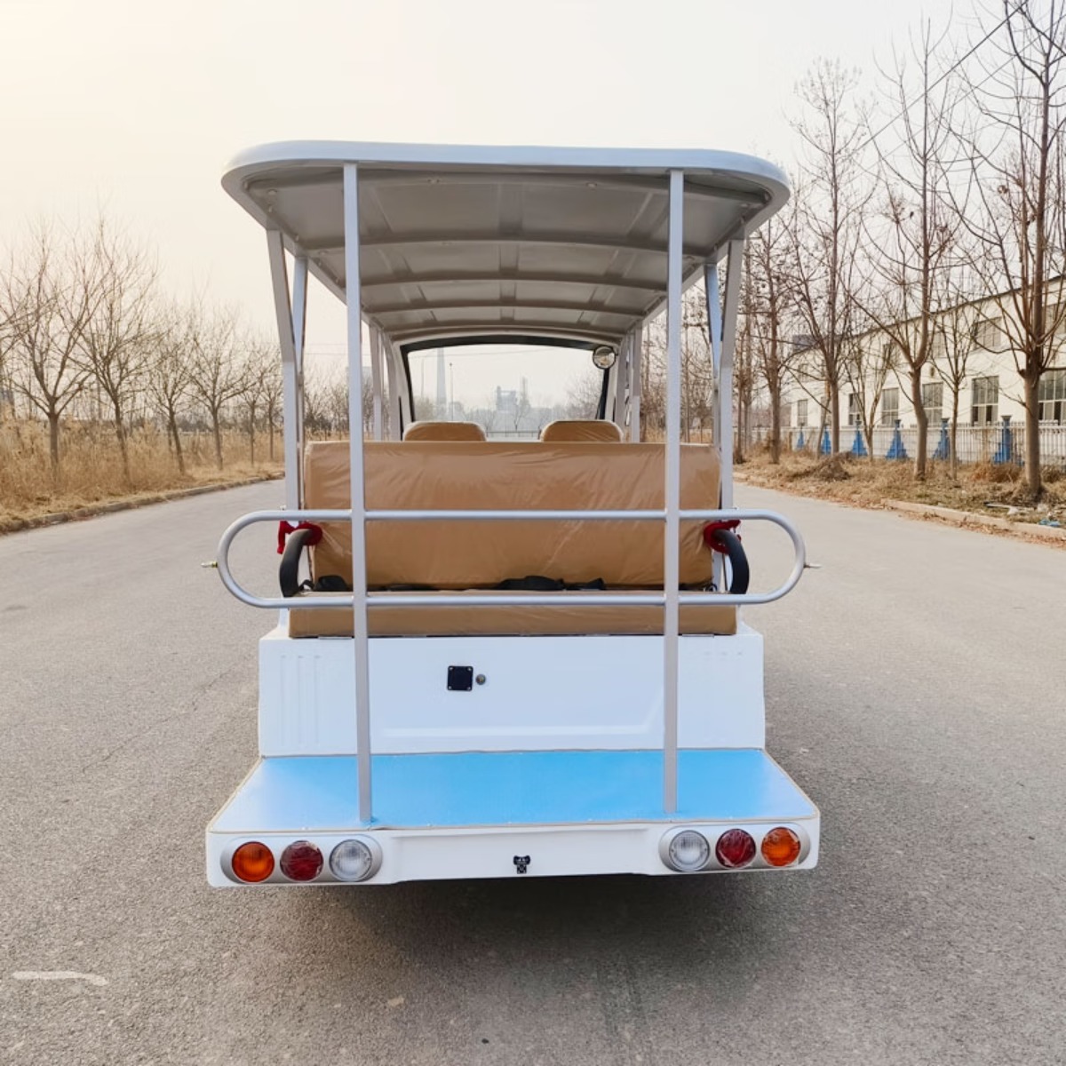 龙云天盾电动观光车4排11座景区休闲接待游览园区厂区参观电动四轮观光中转车 敞篷标配高清大图