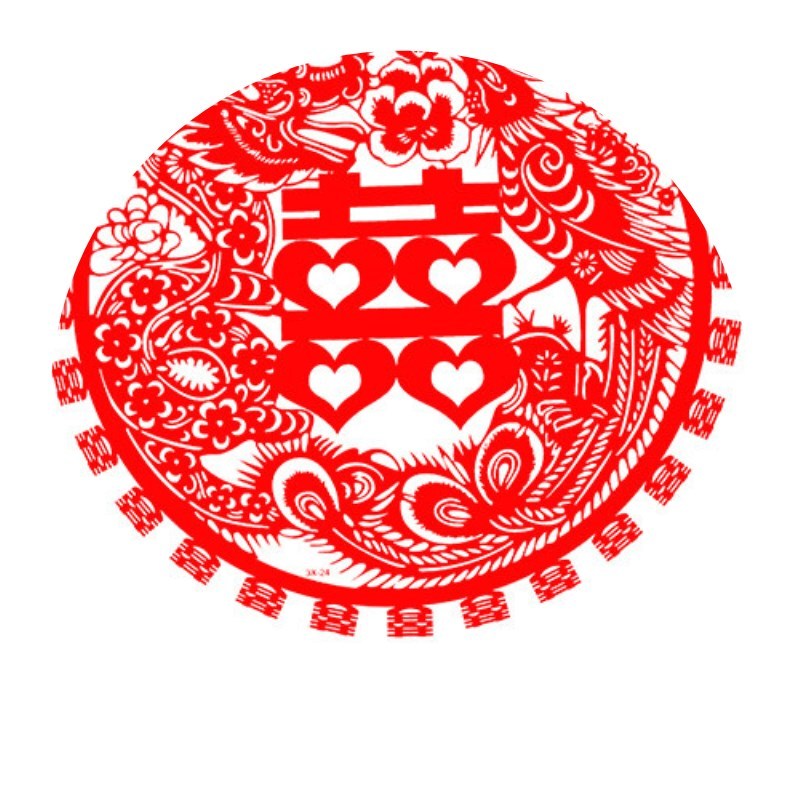 龙凤呈祥3030cm结婚庆用品静电门贴婚礼布置婚房剪纸双喜字玻璃窗花喜