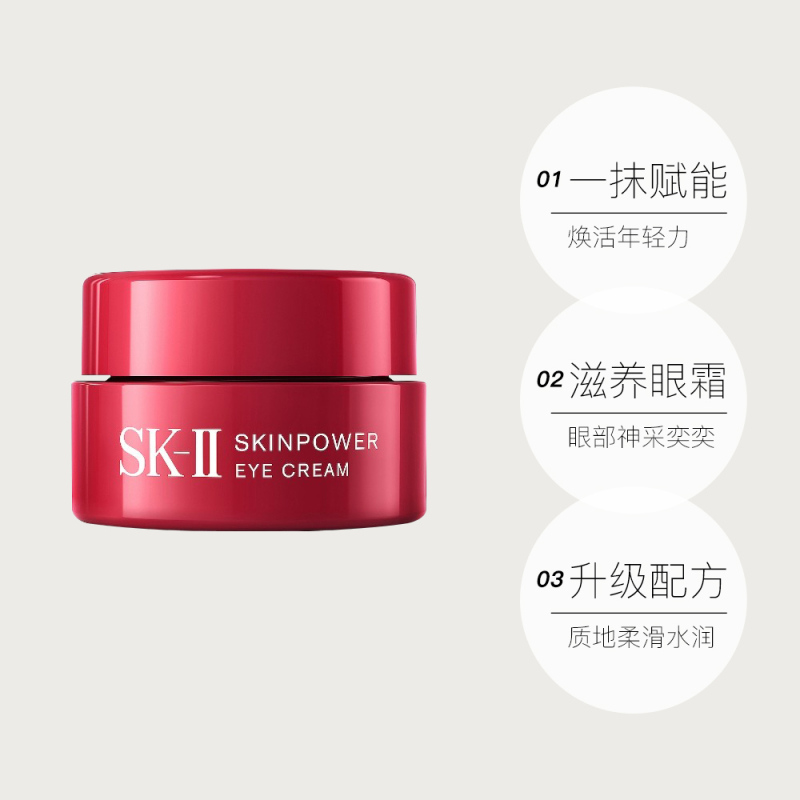 SK-II 赋能焕采眼霜 2.5g *2 小样 大眼眼霜眼部护肤品提拉紧致修护滋养