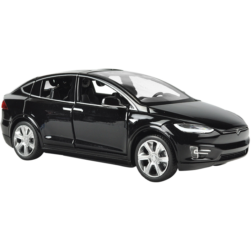 仿真特斯拉合金小汽车模型车儿童玩具车MODEL X回力车开 MODELX-蓝[简装]高清大图