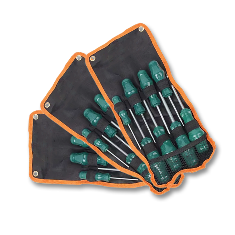 立伟铁牛绿胶炳螺丝刀米字八件套/套高清大图