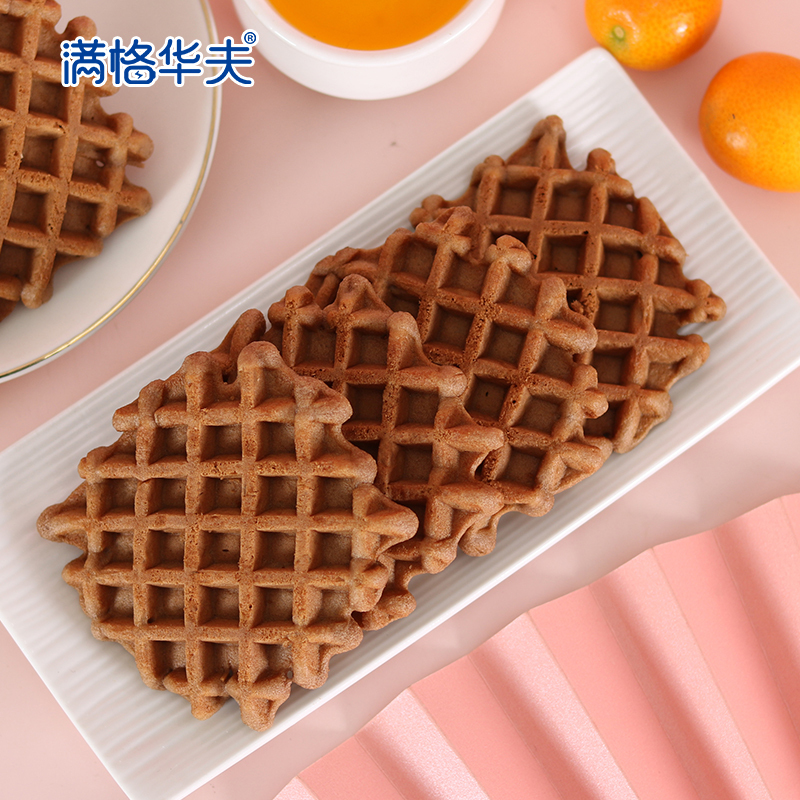 满格华夫阿华田麦芽可可味华夫饼干早餐代餐蛋糕点心468g/箱*3箱