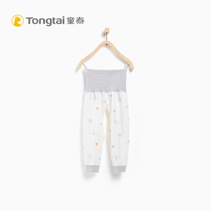 童泰TONGTAI婴童裤子1-6个月宝宝高腰裤纯棉护肚开裆裤儿童通用66cm