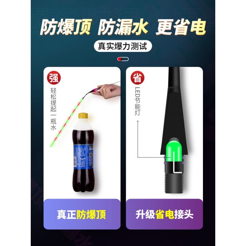 小凤仙咬钩变色夜光漂重力感应电子漂超亮夜钓浮漂鲫鱼漂鲤鱼草鱼鲢鳙日夜两用鱼标图片