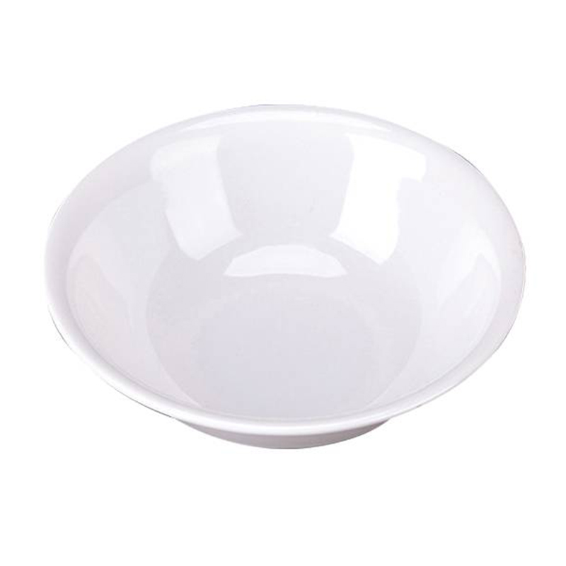密胺白色小碗汤碗食堂餐厅商用中式米饭碗粥碗仿瓷塑料圆泉密胺瓷碗200mm高清大图