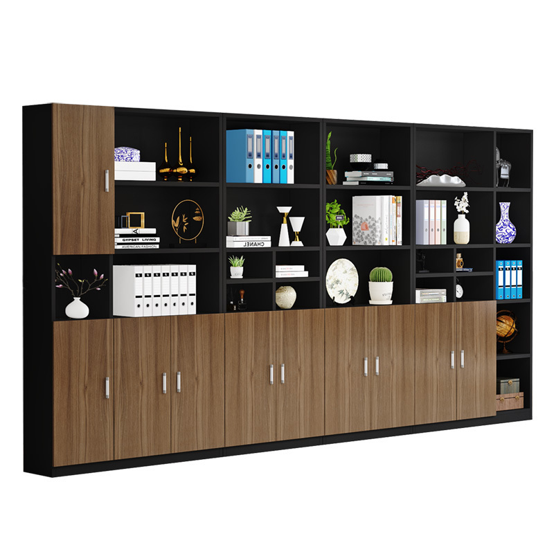 艺可恩办公文件柜木质档案柜落地资料柜带背景书柜组合带锁储物柜