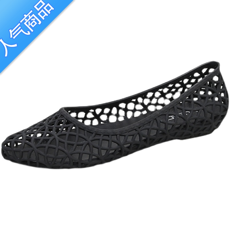 SUNTEK凉鞋女夏软底果冻护士鞋塑料网红透气防滑包头胶鞋洞洞沙滩鞋时士 黑色 41